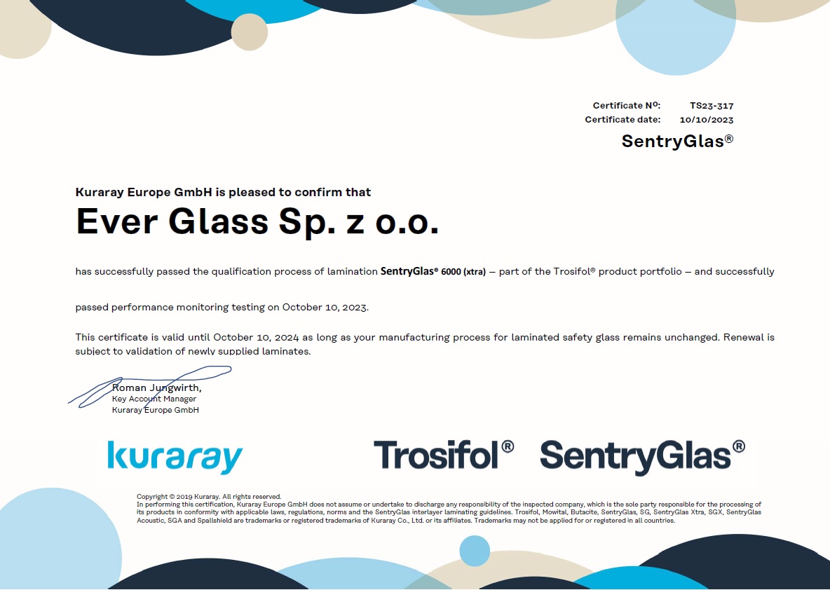 Laminowane szkło SentryGlas®